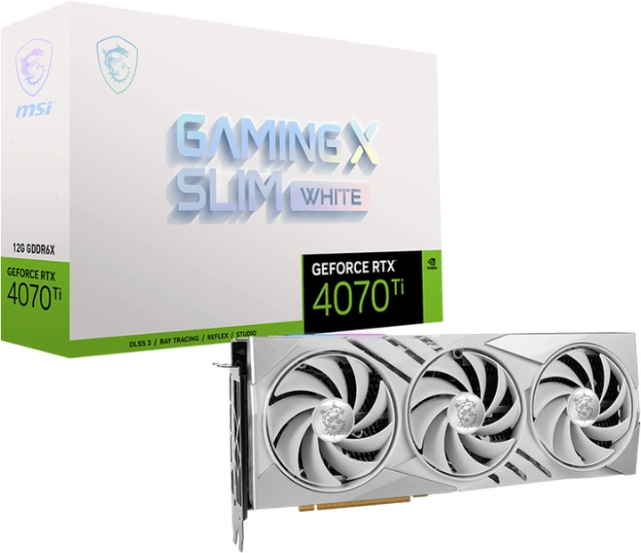 Видеокарта MSI PCI-Ex GeForce RTX 4070 Ti Gaming X Slim White 12GB GDDR6X (192bit) (2745/21000) (HDMI, 3 x DisplayPort) (V513-288R) - изображение 6