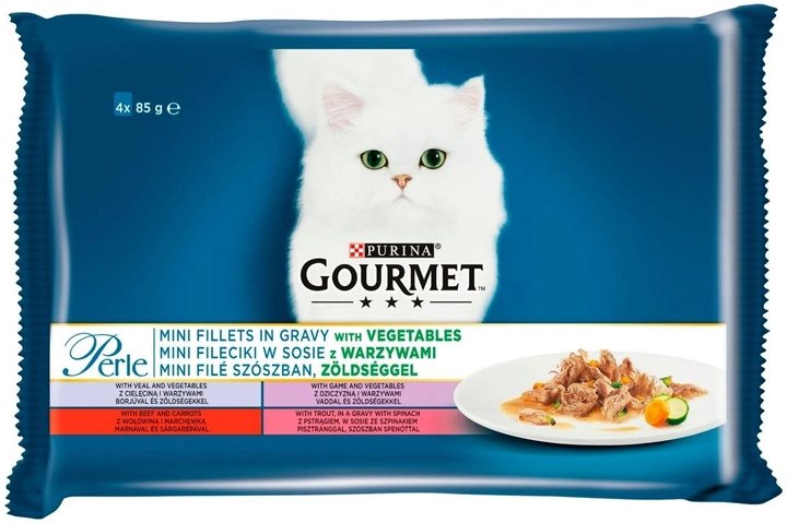 Вологий корм для котів Purina Gourmet Perle 4 x 85 г (7613037552652) - зображення 1