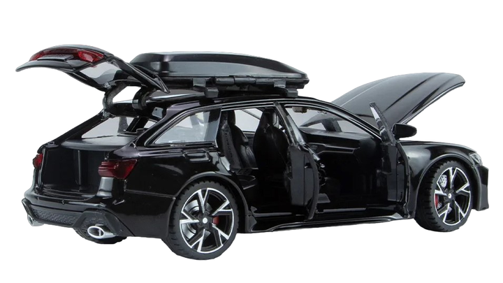 Машинка металева дитяча Audi RS6 Quattro Auto Expert Чорний - Фото 4 Машинка металева дитяча Audi RS6 Quattro Auto Expert Чорний - зображення 4