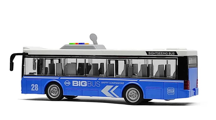 Дитяча машинка Автобус з ефектами інерційний Синій - Фото 4 Дитяча машинка Автобус з ефектами інерційний Синій - зображення 4