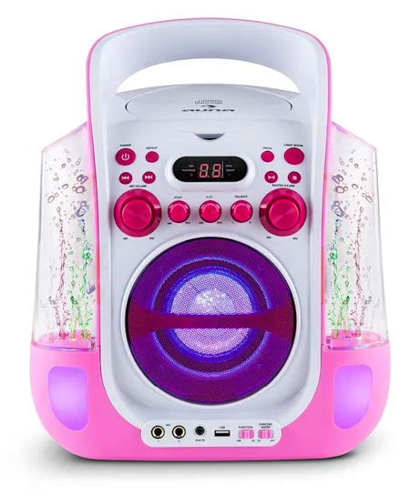 Дитяча караоке-система Auna Kara Liquida, CD, USB, MP3, світлодіодний фонтан, 2 мікрофони - Фото 5 Дитяча караоке-система Auna Kara Liquida, CD, USB, MP3, світлодіодний фонтан, 2 мікрофони - зображення 5