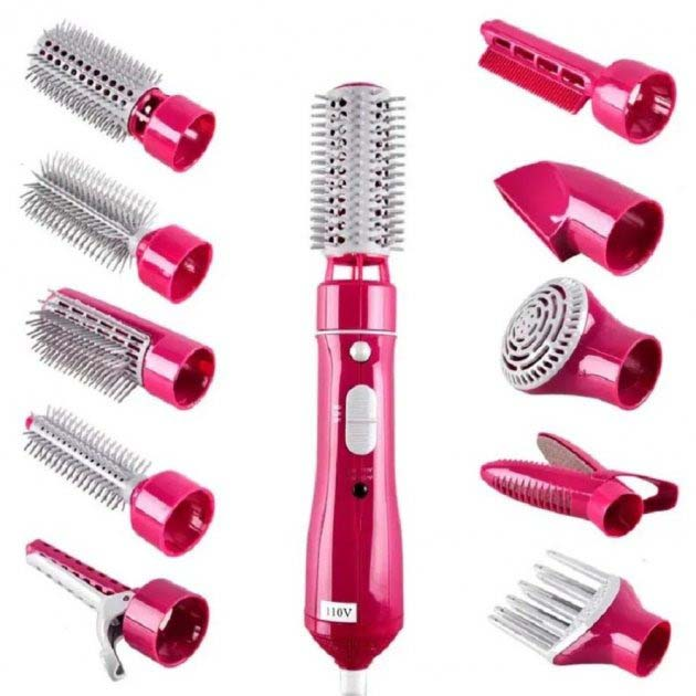 Фен мультистайлер LED 10 в 1 Hair Styler Fullcome 87010 Рожевий - зображення 1