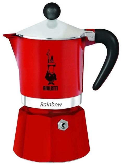Гейзерна кавоварка Bialetti Rainbow 6 Cup Red 300 мл (8006363018487) - зображення 1