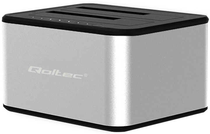 Док-станція Qoltec для 2x HDD/SSD 2.5/3.5 SATA USB 3.0 50316 (5901878503165) - зображення 1