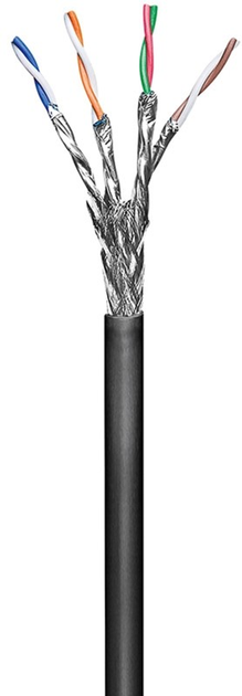 Зовнішній мережевий кабель Goobay CAT 5e U/UTP 100 м чорний (4040849571978) - зображення 1