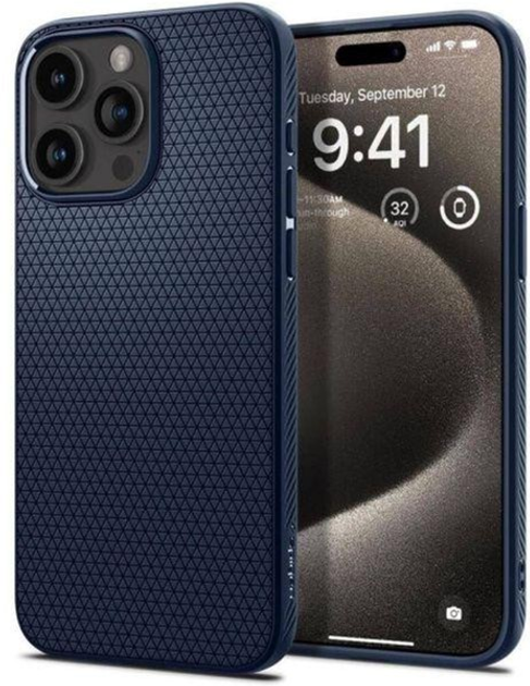 Etui plecki Spigen Liquid Air do Apple iPhone 15 Pro Max Navy Blue (8809896749121) - obraz 1