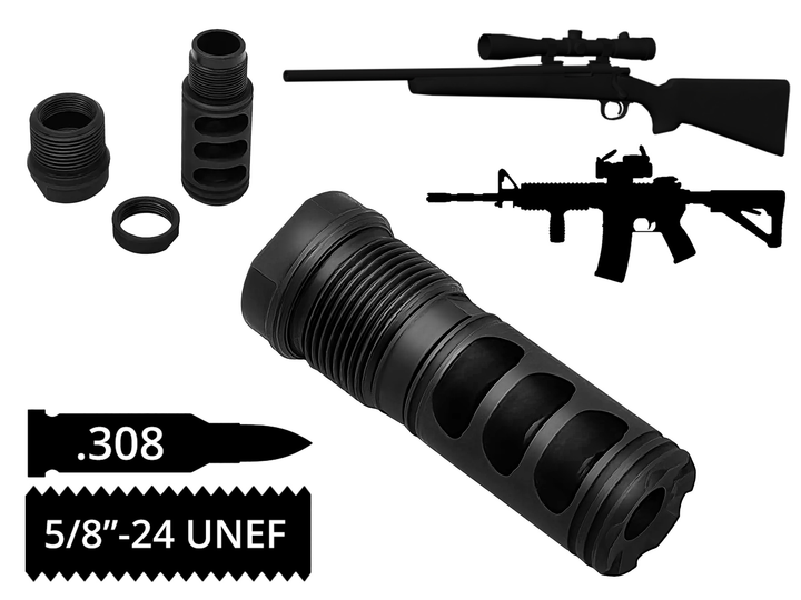 ДГК трискладовий AFTactical M241 калібр .308 різьблення 5/8"-24 UNEF - зображення 1