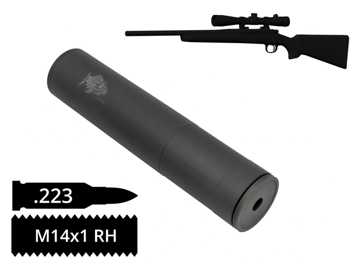Саундмодератор AFTactical S44A калібр .223 різьба M14х1RH - зображення 1