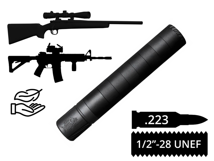 Глушник розбірний AFTactical S39 сплав 7075 калібр .223 різьблення 1/2x28 UNEF - зображення 1