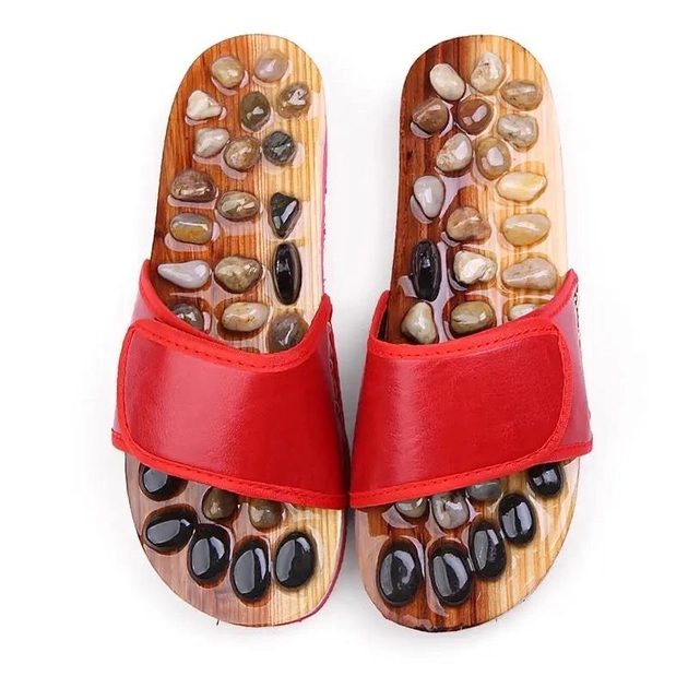Капці масажні ортопедичні з камінням Penghang massage shoes червоні розмір 40-41 - зображення 1