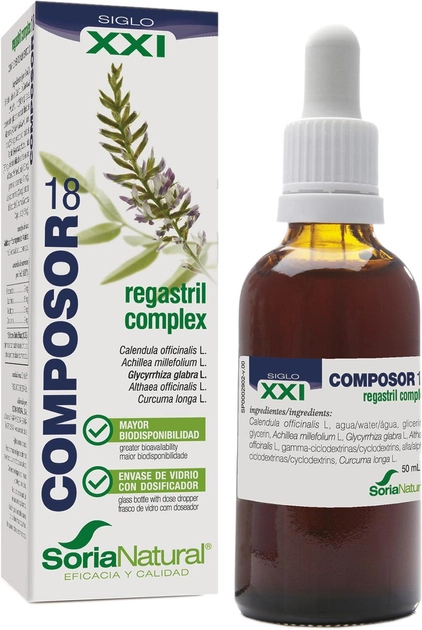 Suplement diety Soria Natural Composor 18 Regastril Complex S XXl 50 ml (8422947152185) - obraz 1