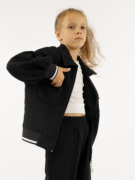 Бомбер для девочки 128 цвет черный Blueland ЦБ-00228268 от продавца ...