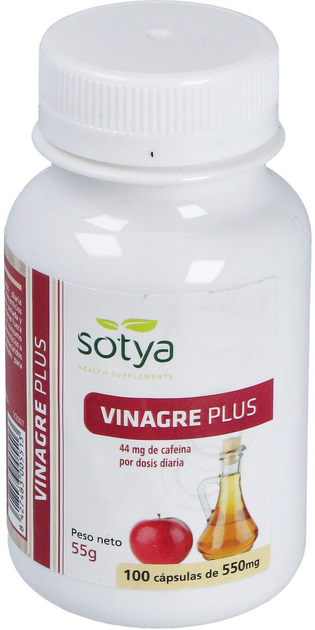 Suplement diety Sotya Vinagre Plus 550 mg 100 kapsułek (8427483005513) - obraz 1