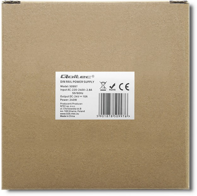 Zasilacz Qoltec na szynę DIN 240 W, 24 V, 10 A (50997) (5901878509976) - obraz 5
