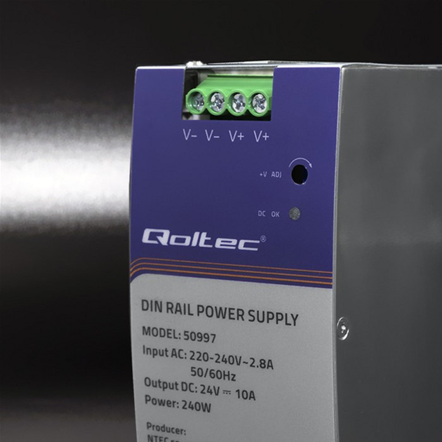 Zasilacz Qoltec na szynę DIN 240 W, 24 V, 10 A (50997) (5901878509976) - obraz 11