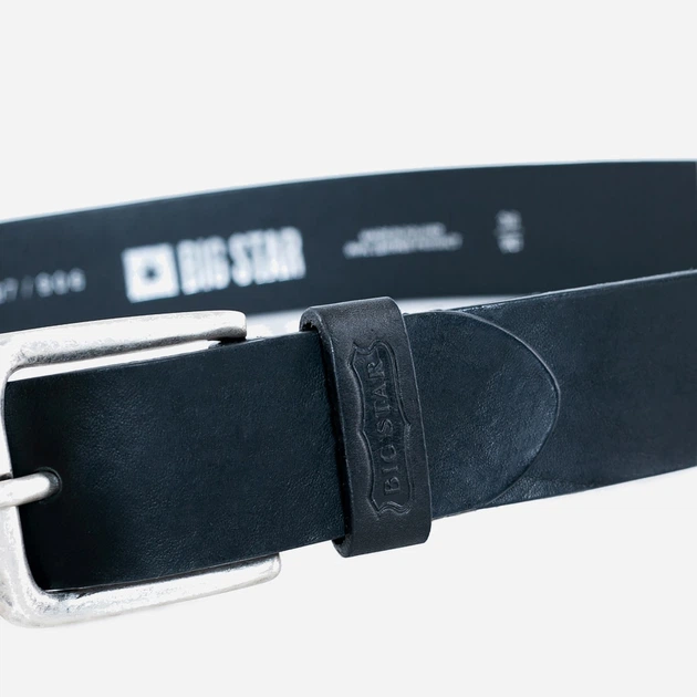 Ремінь чоловічий з натуральної шкіри Big Star 240009 95 см Чорний (5900714295349) - зображення 3