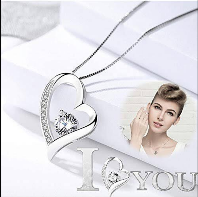 Кулон сердце Love с цепочкой под серебро - Фото 2 Кулон сердце Love с цепочкой под серебро - изображение 2