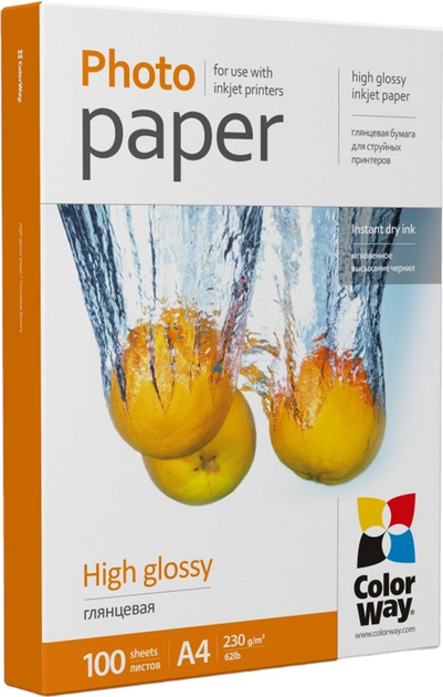 Papier fotograficzny ColorWay High Glossy A4 230 g/m² 100 szt. (6942941820535) - obraz 1