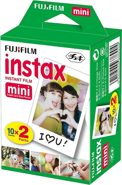 Фотопапір Fujifilm Instax Mini Glossy Instant 46х62 мм 10х2 шт (4547410173833) - зображення 1