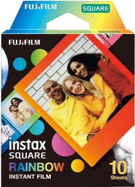 Фотопапір Fujifilm Instax Square Rainbow Instant Film 62х62 мм 10 шт (4547410440904) - зображення 1