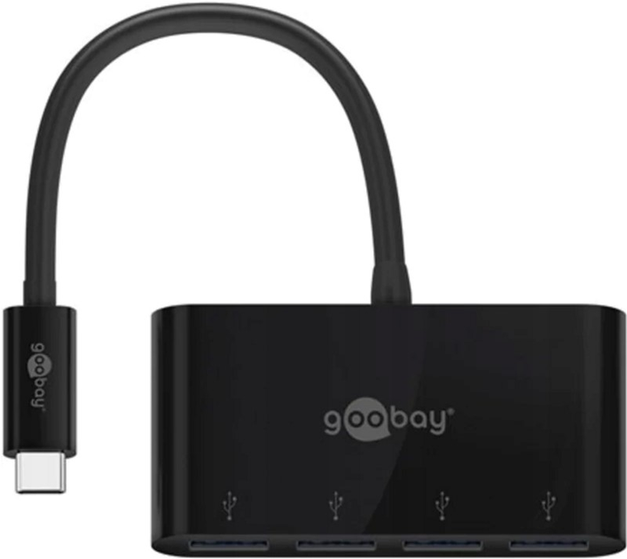 Adapter Goobay 4-Port USB-C Multiport Czarny (4040849610738) - obraz 1