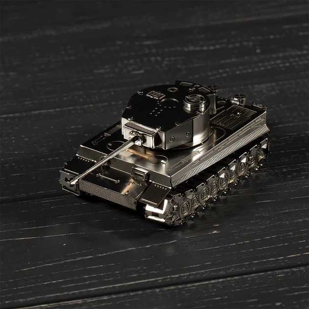 Коллекционная модель-конструктор Metal Time Ponderous Panzer механический танк Тигр 1 (MT020) - изображение 9