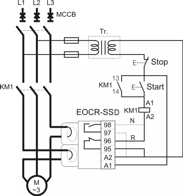 Реле захисту двигуна 10-120A AC 220V [EOCR-SSD-120] Samwha - зображення 4