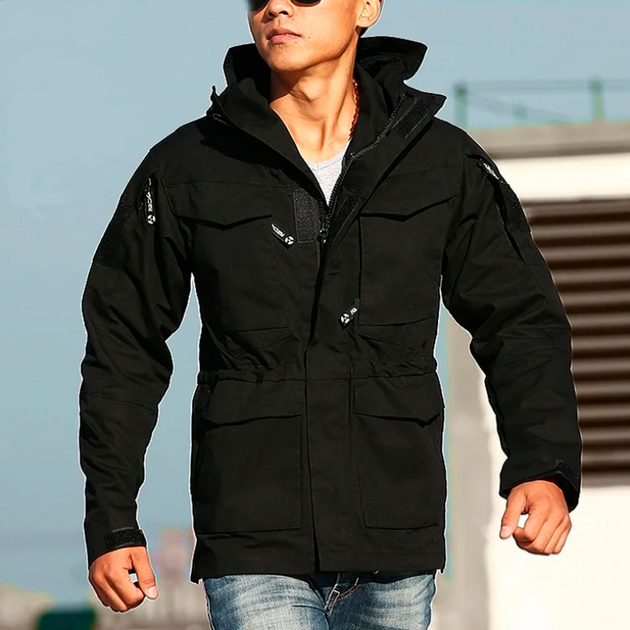 Куртка мужская S.archon M65 Black M парка ветровка с карманами и капюшоном - изображение 2