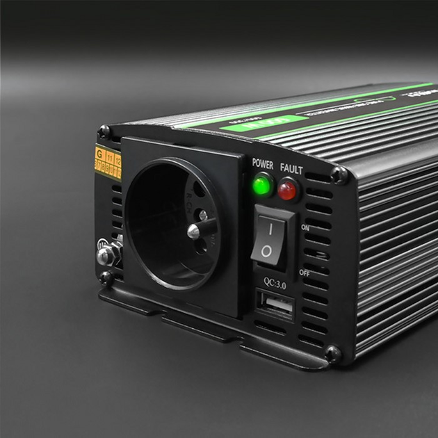 Przetwornica samochodowa Qoltec Monolith 300W/600W 24V na 230V czysty sinus (51936) (5901878519364) - obraz 13