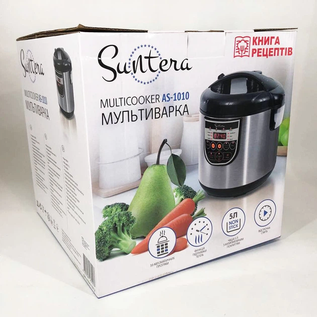 Мультиварка Suntera AS-1010S 900 Вт, многофункциональная мультиварка, пароварка для кухни бытовая - Фото 12 Мультиварка Suntera AS-1010S 900 Вт, многофункциональная мультиварка, пароварка для кухни бытовая - изображение 12
