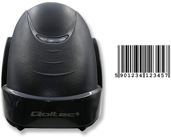 Сканер штрих-кодів Qoltec Laser 1D, USB Чорний (50876) (5901878508764) - зображення 4