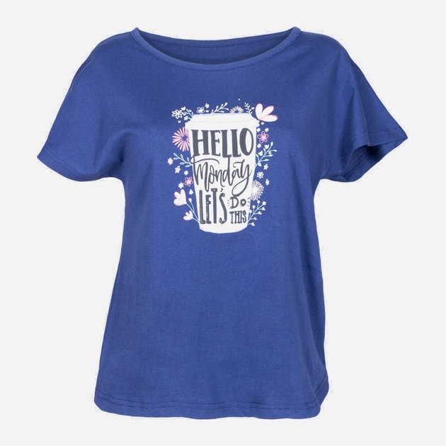 Koszulka damska z nadrukiem Yoclub PKK-0085K-A110 S Ciemnoniebieska (5903999467494) - obraz 2