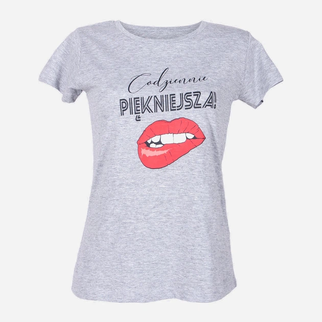 Koszulka damska z nadrukiem Yoclub PKK-0102K-A110 S Szara (5903999468545) - obraz 2