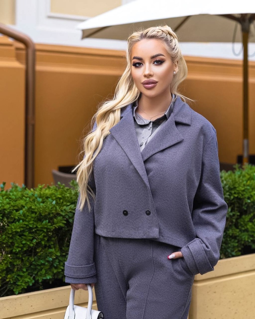 Костюм двойка женский кашемировый делового стиля пиджак + брюки G&M k ...