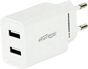 Зарядний пристрій для телефона Energenie 2 USB 2.1 A White (8716309111362) - зображення 2