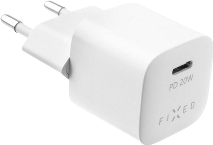 Зарядний пристрій для телефона Fixed Міні 20Вт + USB-C/USB-C Cable White (8591680137749) - зображення 1