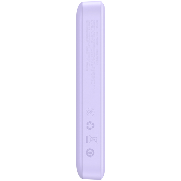 Внешний аккумулятор Baseus Magnetic Mini Wireless Fast Charge Power Bank 10000mAh 20W Purple - изображение 5