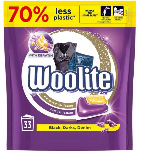 Kapsułki do prania Woolite Black & Dark Washing 33 szt. (5900627094145) - obraz 1