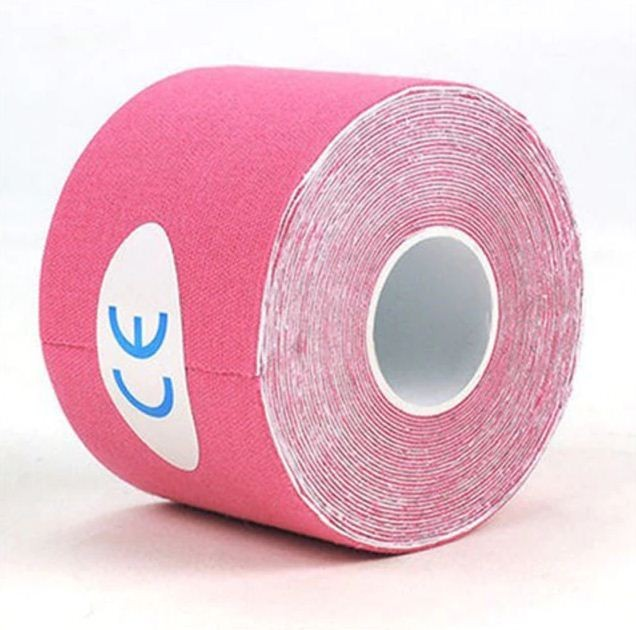 Кинезио тейп (кинезиологический тейп) Kinesiology Tape в коробке 5см х 5м розовый - изображение 2