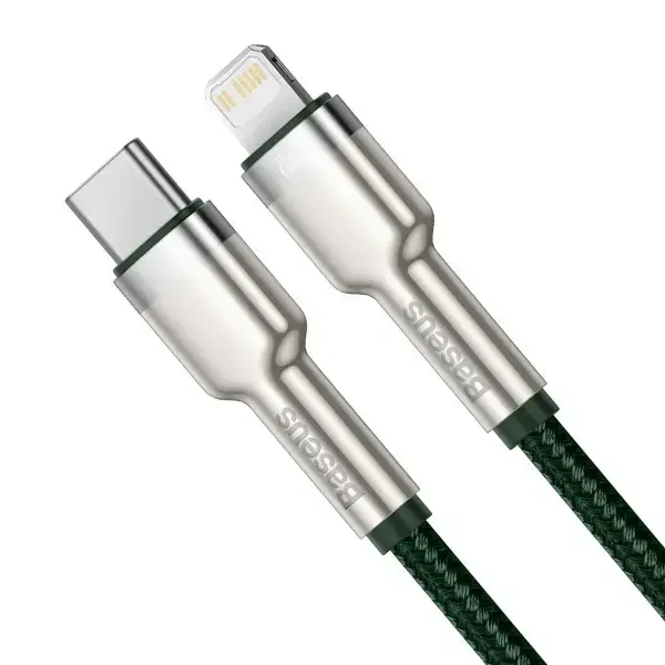 Кабель синхронизации Baseus Cafule Metal Type-C to Lightning PD 20W 2.4А 1m Green (CATLJK-A06) - изображение 2