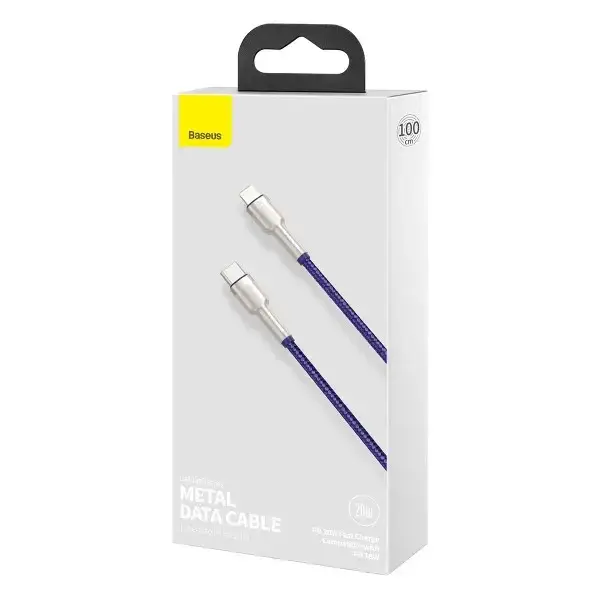 Кабель синхронизации Baseus Cafule Metal Type-C to Lightning PD 20W 2.4А 1m Purple (CATLJK-A05) - изображение 6