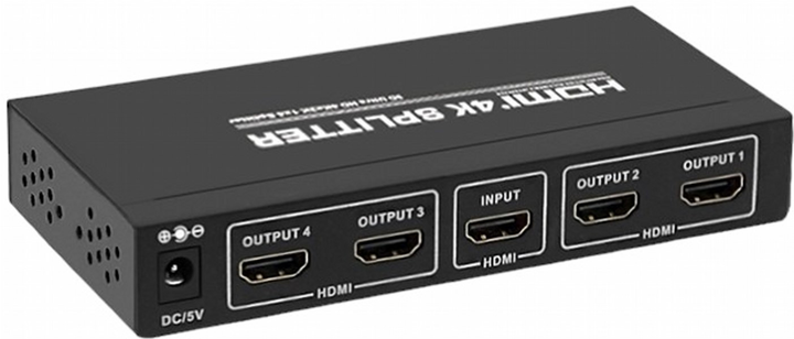 Rozdzielacz Qoltec Splitter HDMI v.1.4 1 x 4 aktywny (5901878504391) - obraz 2