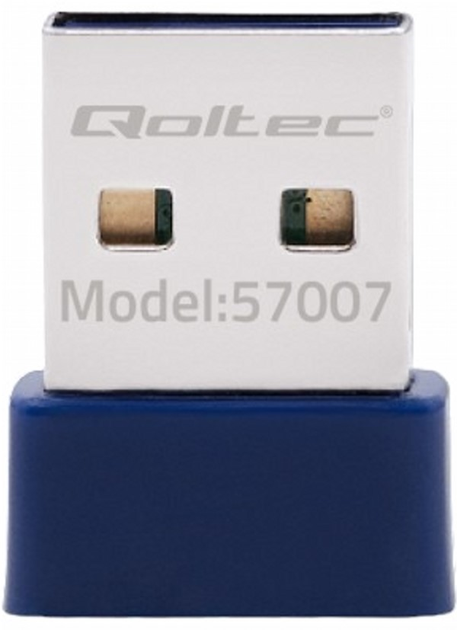 Адаптер Qoltec USB WiFi/BT 4.0 mini-USB Navy blue (5901878570075) - зображення 1