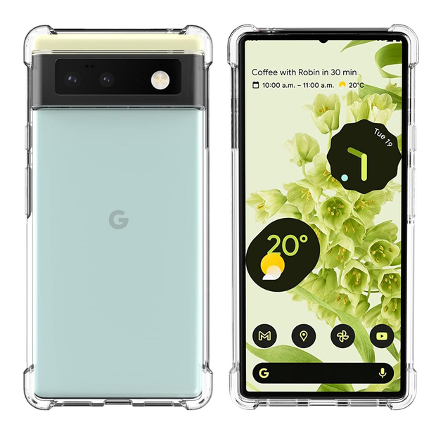 Силиконовый чехол с усиленными углами для Google Pixel 6 прозрачный ...