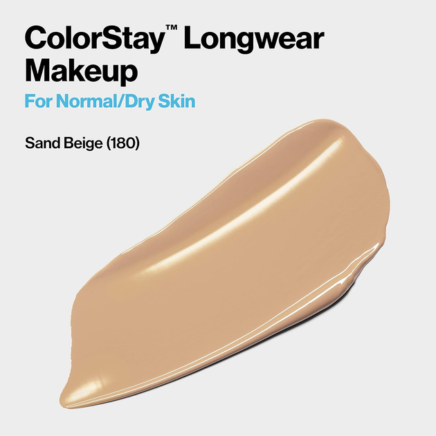 Тональна основа Revlon ColorStay Makeup For Normal/Dry Skin SPF20 №180 Sand Beige (309974677035) - Фото 2 Тональна основа Revlon ColorStay Makeup For Normal/Dry Skin SPF20 №180 Sand Beige (309974677035) - зображення 2