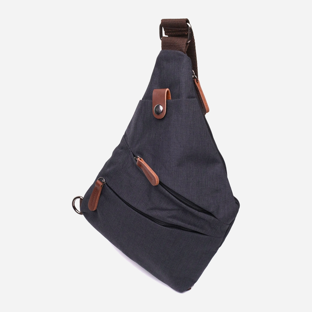 Сумка-слинг через плечо мужская тканевая Vintage leather-22196 Черная ...