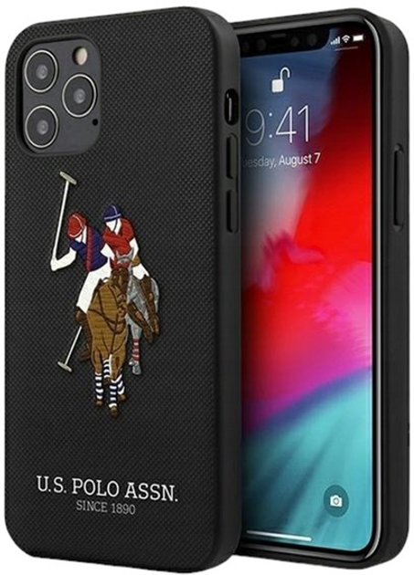 Etui U.S. Polo Assn Polo Embroidery Collection do Apple 12 Pro Max Black (3700740487105) - obraz 1