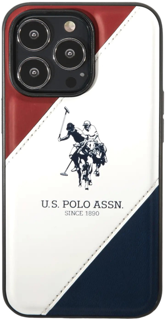 Etui U.S. Polo Assn Tricolor Embossed do Apple iPhone 14 Pro White (3666339073206) - obraz 1
