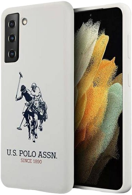 Etui U.S. Polo Assn Silicone Logo do Samsung Galaxy S21 White (3700740497142) - obraz 1