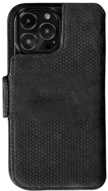 Etui z klapką Krusell PhoneWallet Leather do Apple iPhone 13 Pro Max Black (7394090623960) - obraz 1